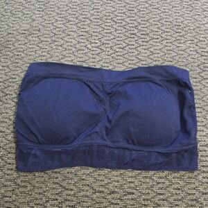Nautica Bandeau Bra Womens Medium Navy Blue Excellent Strapless Padded‎ Seamless